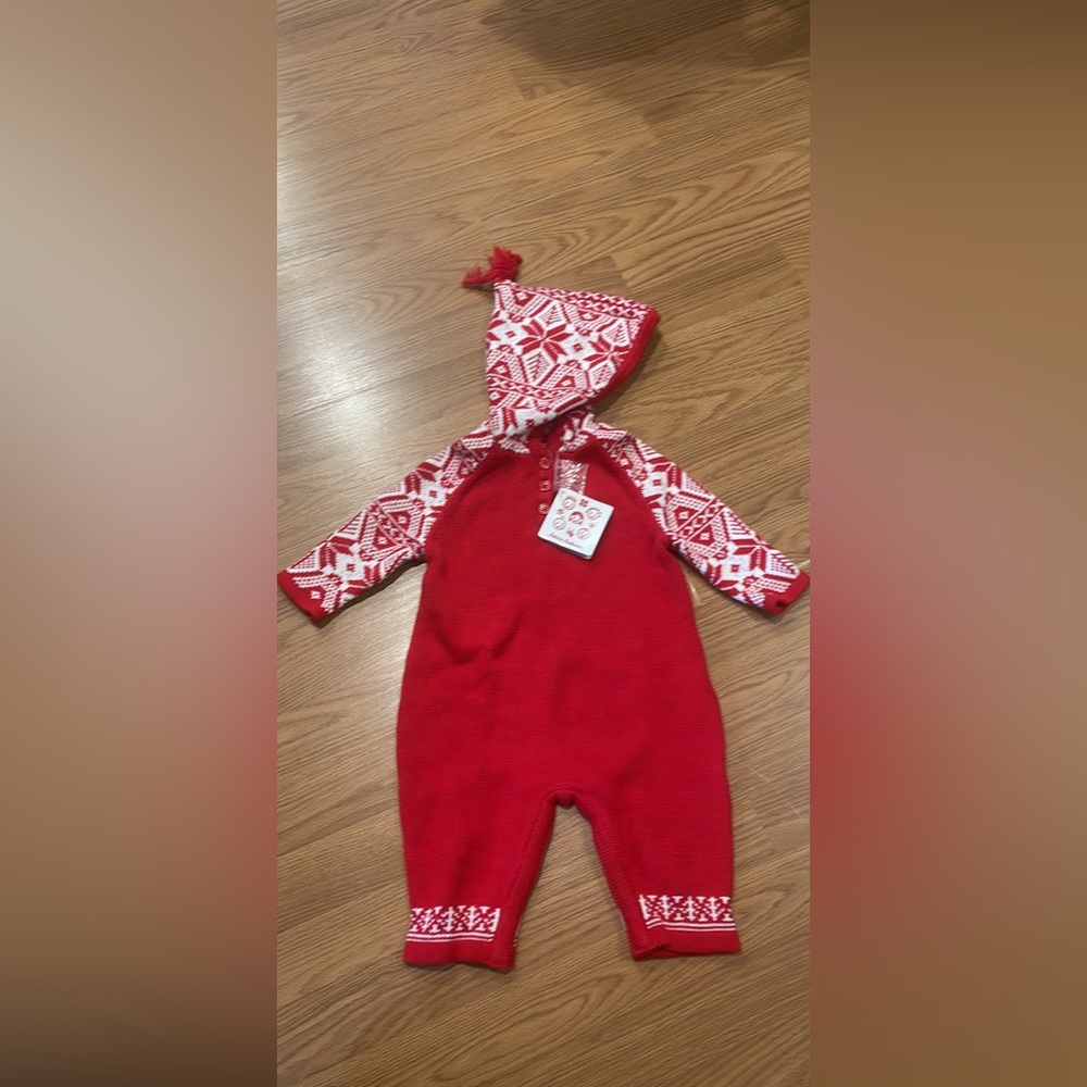 Hannah Anderson Hooded Holiday Baby Romper